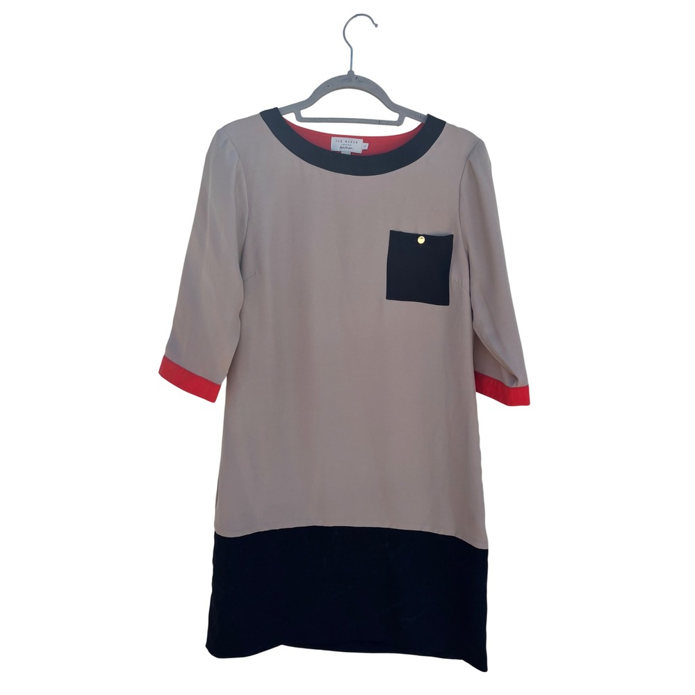 Ted Baker London Womens‎ Dress Color Block Sheath Career Cocktail Party Size 1